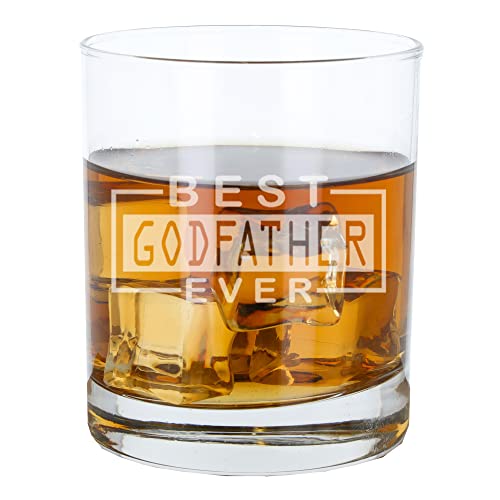 Best Engraved Whisky Glass - Worlds Greatest Godfather Tumbler - Christening Gifts for Godfather or Godparent
