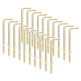 ABOOFAN 30 Unidades Gancho para Colgar Pared en Forma de L Dorado de Hierro Ángulo Recto, Autorroscante para Organización y Exhibición en Baños y Lugares de Trabajo