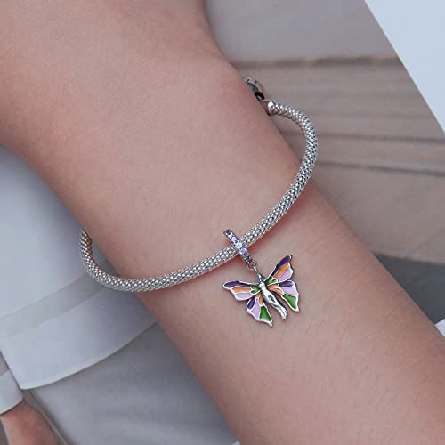 Breloques pour boucles d'oreilles pendentif papillon en émail DIY