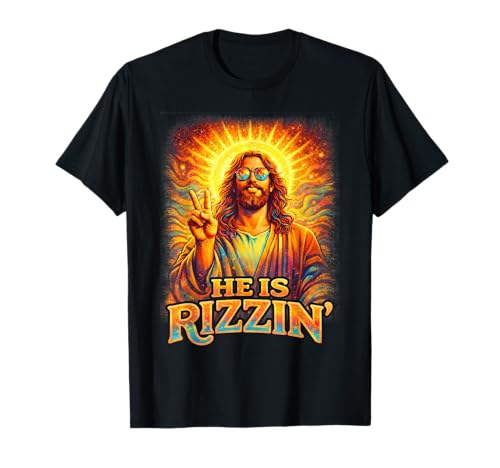 Easter He is Rizzin Christian Religious Boys Kids Men Teen T-Shirt