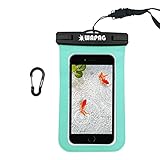 WAPAG Waterproof Bag Case Pouch for iPhone 6s, 6, 6 Plus, 5s, Samsung Galaxy s6, s6 Edge, s5, s4, Note 4, Cell Phone up to 6 inches, Dirt/Snow/Dust Proof, Fits Swimming, Kayaking, IPX8 - Turquoise