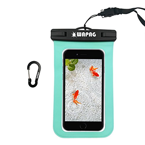 WAPAG Waterproof Bag Case Pouch Fits Swimming Kayaking Boating Skiing IPX8-100Feet (Turquoise)