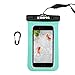 WAPAG Waterproof Bag Case Pouch for iPhone 6s, 6, 6 Plus, 5s, Samsung Galaxy s6, s6 Edge, s5, s4, Note 4, Cell Phone up to 6 inches, Dirt/Snow/Dust Proof, Fits Swimming, Kayaking, IPX8 - Turquoise
