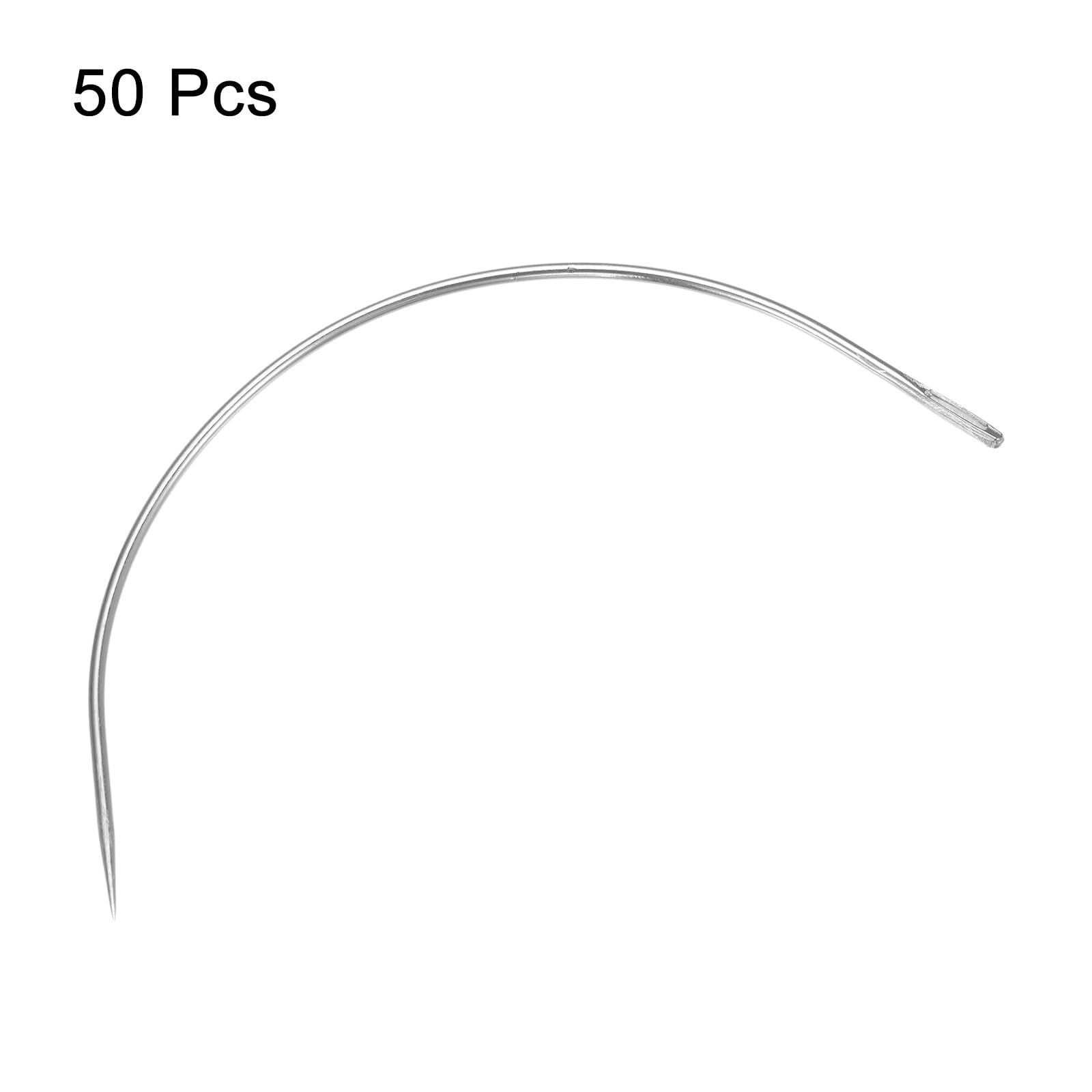 QUARKZMAN 50pz Curvo Aghi 6" C Tipo Tessitura Cucito Aghi Parrucca Realizzare Tappezzeria Grande Occhiello per Tappeto Pelle Tela Riparazione Bloccaggio Maglia
