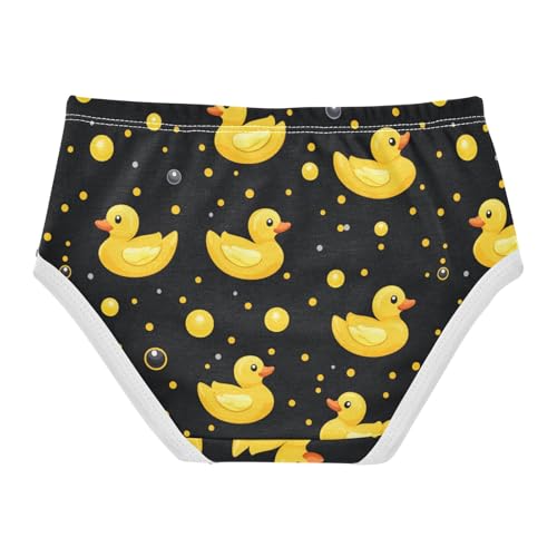 Wusikd Yellow Ducks Girls' Underwear Cotton Black Dots Girls Briefs Soft Toddler Underwear 2T2