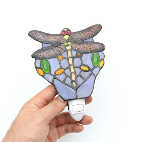 Lámpara de pared Tiffany con luz nocturna de vidrio para hogar 3