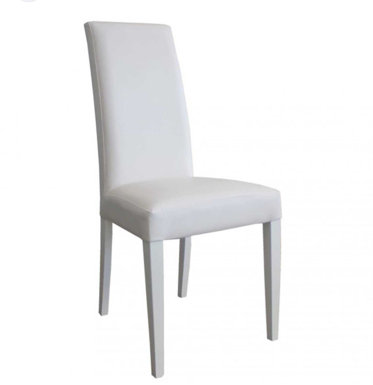 Chaise en cuir synthétique blanc design scandinave salon et bureau