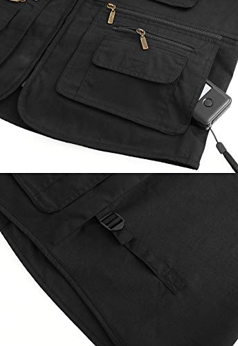 Image of Spanye Mens Safari Travel Photo Vest Outdoor Fishing Multi Pocket Jacket Beige
