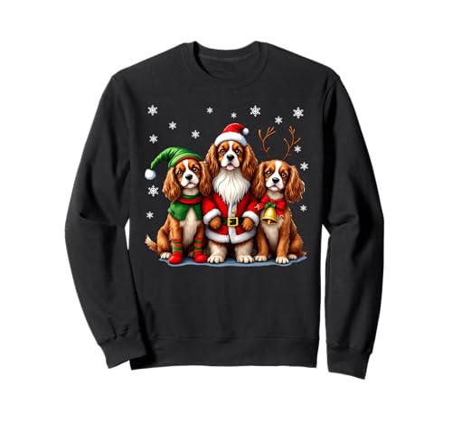 Cavalier King Charles Spaniel Cani Natale Babbo Natale Renna Felpa