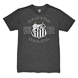 Santos FC Football Club Brazil Established Bar Vintage Tri-Blend T-Shirt - Black (as1, Alpha, l, Regular, Regular)