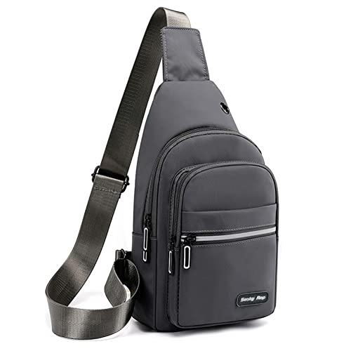 Seoky Rop Sling Bag Crossbody Backpack for Men Women Multipurpose Chest Shoulder Bag for Travel Hiking Daypack Grey