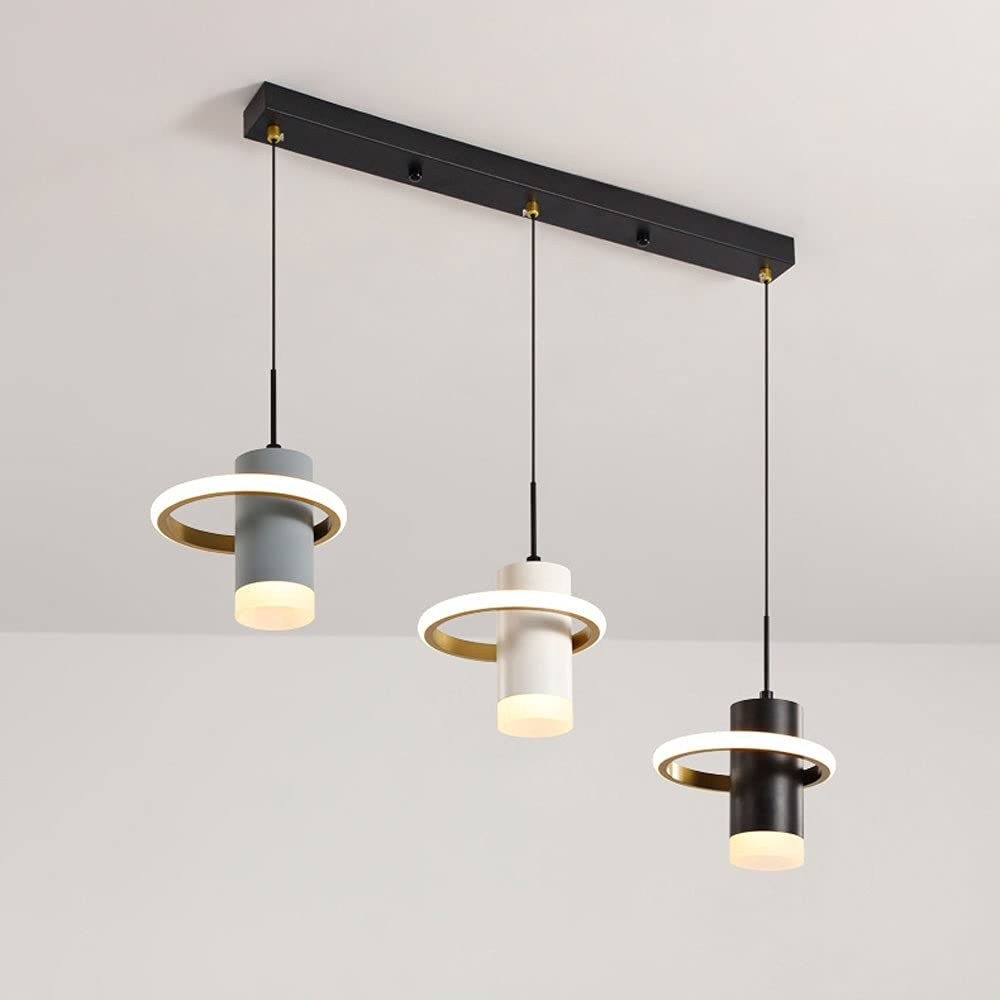 Suspension LED 3 lampes lustre géométrique moderne 40W plafonnier Siet