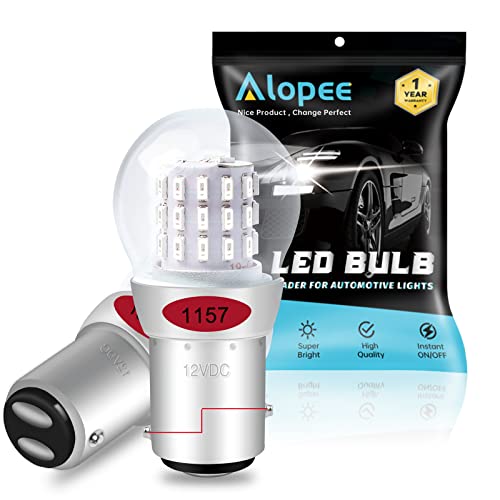 Alopee 12-15V DC 1157 LED Bulb Red 2057 7528 2357 33SMD 2835Chip Replacement for LED 1157 Tail/Brake Light Bulb Pack of 2