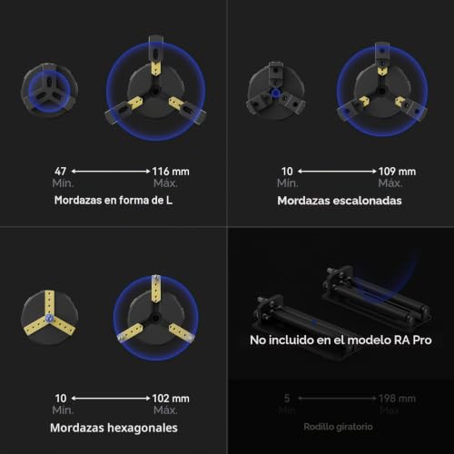 Miniatura 5 de Sculpfun Ra Pro - Rodillo Giratorio Láser Para Grabado Láser Con 3 Mordazas, Mandíbula Multifunción 3 En 1, Rotación Para Grabado Láser De Objetos Redondos Irregulares Cilíndricos