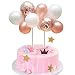 Rose Gold Balloon Cloud Cake Topper, Mini Balloon Garland Cake Topper 10Pcs 5Inch Rose Gold Confetti Balloon for Girl Birthday Bridal Shower Party Decorations