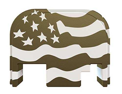 Rowe Tactical Rear Slide Cover Back Plate for Glock Gen 1-4 - Olive Drab American Flag Full Width - for Glock G17 G19 G21 G22 G23 G24 G26 G27 G29 G30 G31 G32 G33 G34 G35 G36 G37 G38 G39 G40 G41 G45