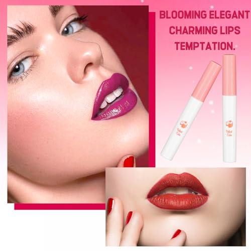 Lipgloss Set,10 PCS Matter Lipgloss,Little Tube Lipstick,Lipstick set,Hochpigmentierter Samt,langanhaltende,wasserfest,tragbarer,Kussechter lippenstift,Für Mädchen Frauen