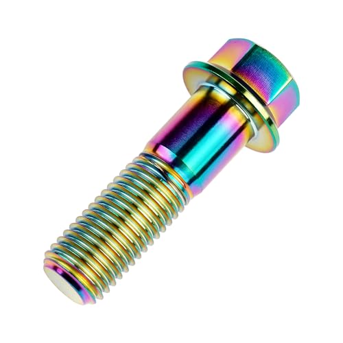 Image of Titanium Bolt M12 30 35 40 45 50 55 60 65 70 75 80 85 90mm Hex Small Flange Head for Motorcycle Car Modification Pack of 4 (M12x40mm Pitch 1.5, Multicolored)