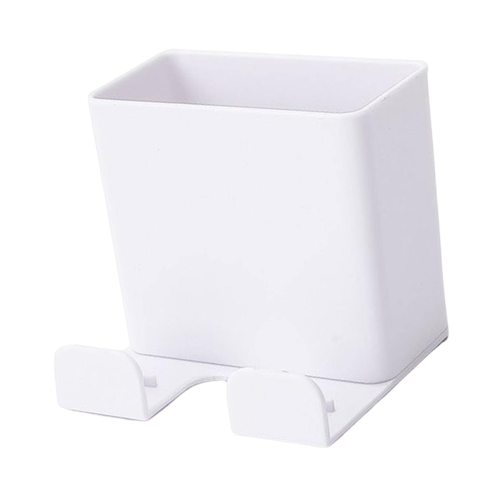 Remote Control Storage Boxes Plug Charging Self Adhesive Shelf for Home White-image-34