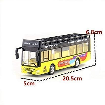 Image of Metal Pull Back Diecast Car 1:32 Open City Bus Model Pull Back Car Model with Sound Light Boys Gifts Toys for Kids【Pack of 1】