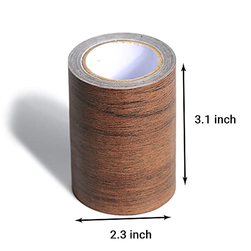 Brown Duct Tape - 1Pc Wood Grain Tape 16 Feet/Roll - Realistic Wood Textured Furniture Repair - Wood Duck Tape For Tables, Chairs, Baseboards, Windows, Floors, Home Decorative Dark Brown Oak Color #TOP2
