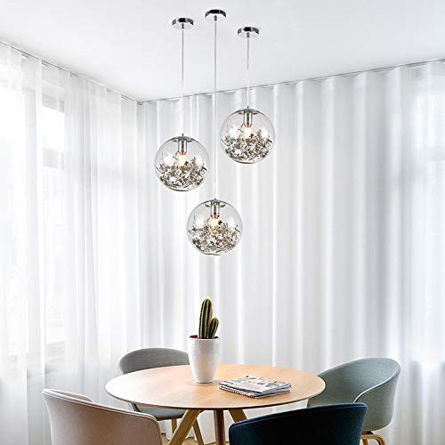 Lustre îlot cuisine moderne verre soufflé boule A27