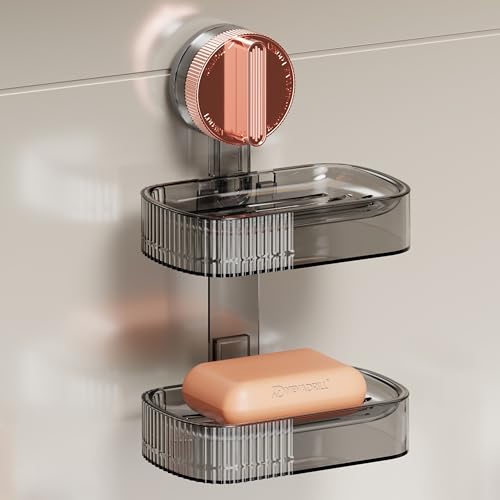 Image of Vacuum Sucker Soap Box - Punch-Free Wall Mounted Soap Holder for Bathroom & Kitchen, No-Drill Suction Cup Design [ND-1002RG]