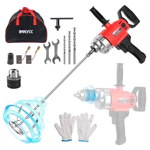 Neu 2-in-1 Bohren Rührwerk Set IMAYCC 2500W Elektrischer Tragbarer Betonmischer