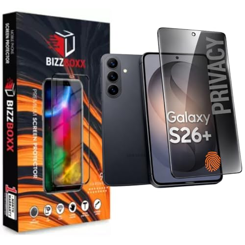 Image of Fingerprint Working Privacy Screen Protector For Samsung S26 Plus 5G - Anti-Spy Tempered Glass Gurad, Protect Sensitive Information, Privacy in Public Spaces (Sam S26+ - 6.7 Inch) - Pack of 1