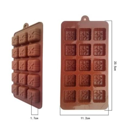 Image of Homebakers Mart Silicone Chocolate Mould 15 Cavity | Gift Box Shape Chocolate Mold | Food Grade Non Stick Flexible Silicone Mould for Chocolates & Candy Making