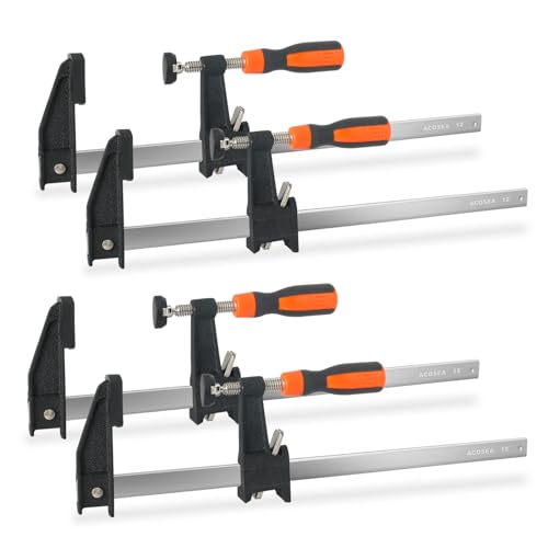 ACOSEA Woodworking Clamps,4-Pack 12 Inch Bar Clamps Heavy Duty Adjustable and Release Quickly,Wood Clamps Throat Depth 2.5 Inch Clamps Force 600 Lbs