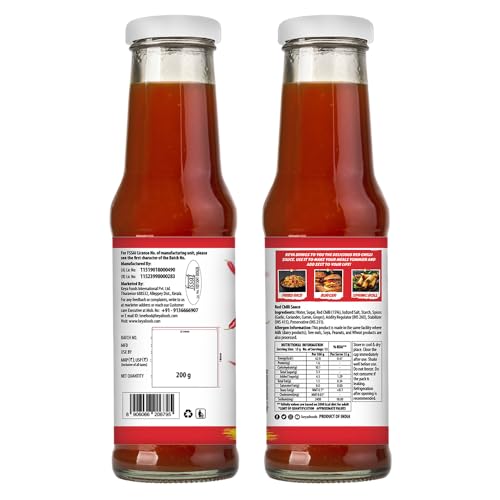 Image of Keya Red Chilli Sauce 200g | Tangy, Fresh & Spicy | Chinese Restaurant-Style Red Chilli Sauce for Cooking, Marinades, Stir-fries & Dipping | No Added MSG | Ideal for Stir-Fries, Soups & Sauces | Pasta & Noodles | Versatile Flavor