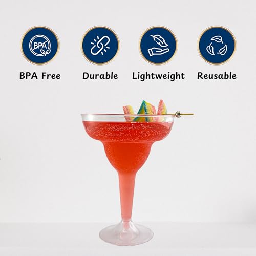 4-Pack Plastic Margarita Glasses (325ml) – Durable Cocktail Cups – Clear Cocktail Glasses for Margaritas, Daiquiris, and Martinis – Ideal for Parties, Weddings, BBQs & Outdoor Events - Image 5