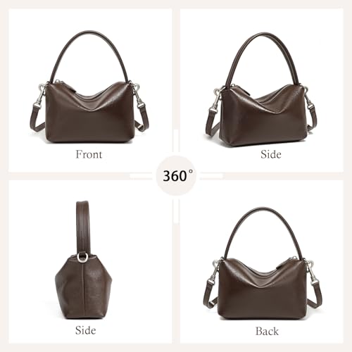 Image of MFFOR Leather Crossbody Bags for Women, Small Shoulder Purse, Hobo Handbags | Genuine Leather, 7.9*2.8*5.9inch, Detachable strap, Sleek design, Daily life