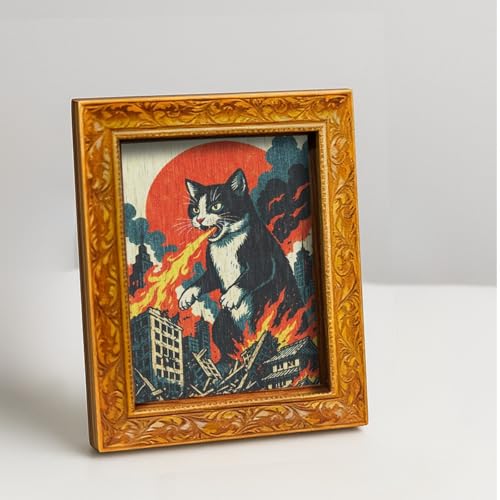Imán decorativo Vintage Gato que echa fuego