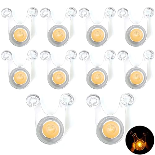 Ginhkok ロープライト LED 10個セット ガイロープ 電池 300時間連続点 キャンプ テント タープ アウトドア 夜間 転倒 防止 防水 パーティー・テント・庭などに最適 電池付属（イエロー）