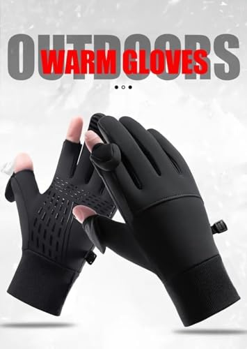 2XK-NOV Fingerlose Handschuhe Angel Handschuhe Winterhandschuhe – Jagdhandschuhe Herren Warme Fahrradhandschuhe Damen, Bitte messen Sie Ihren Handumfang (M)