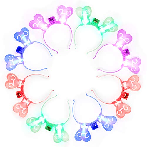 Joyibay Kids Hair Hoop Heart 2020 Decor Light up Hair Band Party Hairband para año Nuevo