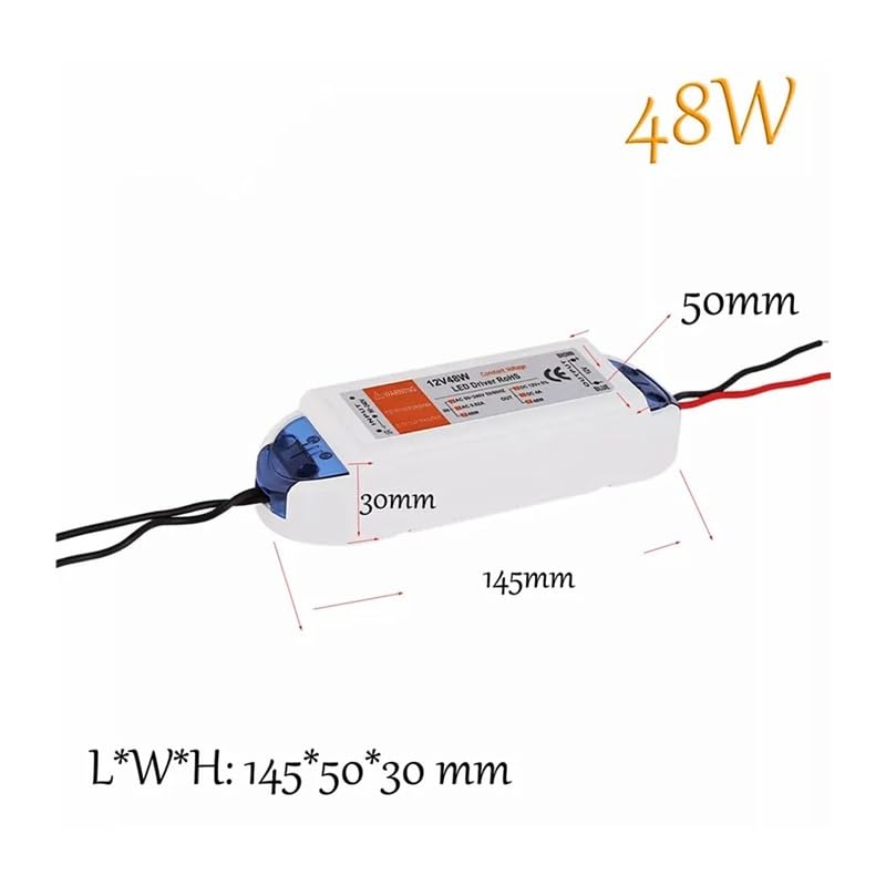 DC12V Power Supply Led Driver 18W/28W/48W/72W/100W LED Adapter Lighting Transformer Switch for LED Strip Ceiling Light Bulb(DC12V 72W)