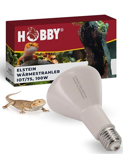 HOBBY Terraristik Elstein Strahler I IOT 75, 100 W I Keramischer Infrarot Dunkelstrahler zur Reptilien- und Insektenhaltung I Terrarium Wärmestrahler I langlebige Wärmelampe für Terrarien