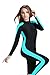 Cokar Women's One-Piece Surf Swim Wet Suit Long Sleeve Rashguard Blue