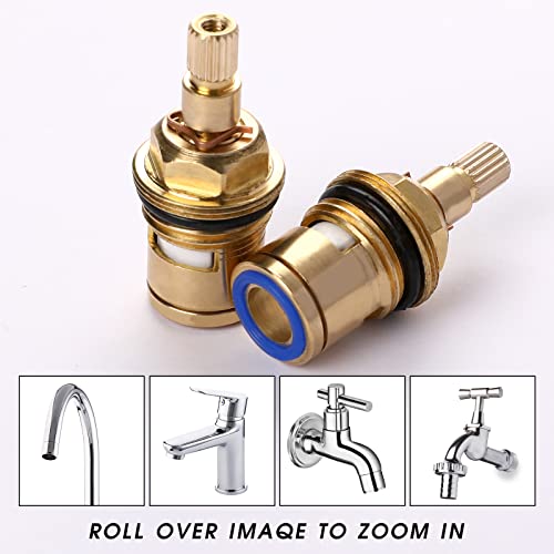 2 Stück Wasserhahn Ventiloberteil 1/2 Messing Keramik Scheibe Wasserhahn Kartusche Ventil Wasserhahn Kartusche Ersatz Wasserhahn Reparatur Ersatzteile für Badezimmer Küchenarmatur Waschbecken