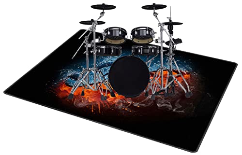 QQDD Tapis de Batterie Tapis de Tambour antidérapant Tapis Insonorisé pour Tapis Batterie électronique Grosse Caisse Batteries Caisse Claire Instruments de Musique Tapis de Sol (80CM - 200CM) Cover