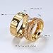 ringheart 2 Rings Yellow Gold Plated His and Hers Rings Couple Rings Cz Womens Wedding Ring Sets Titanium Steel Mens Wedding Bands