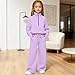 Girls Half Zip 2 Piece Sweatsuits Set,Solid Fashion Tracksuit Set For Kids,Sweatshirt and Jogger Sweatpants Matching Sets,Sweat Track Suits for Girls