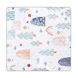FREEAMG 127x127CM Krabbelmatte Baby, 2CM Dicke Spielmatte Baby, rutschfeste Krabbeldecke, Maschinenwaschbare Babymatte Kindermatte (Bäume Design)