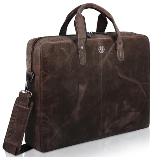 Image of WildHorn Leather Laptop Messenger Bag for Laptop /MacBook up to 15 inch| Padded Laptop Compartment |Office Bag I 365 Days Warranty