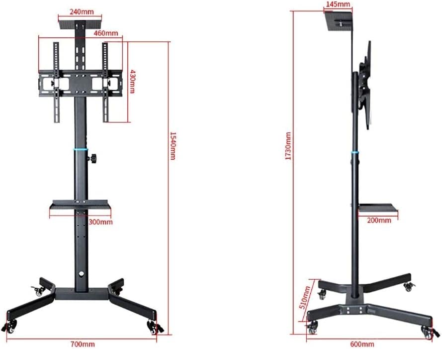 Soporte móvil para TV con ruedas y altura ajustable miniatura 2