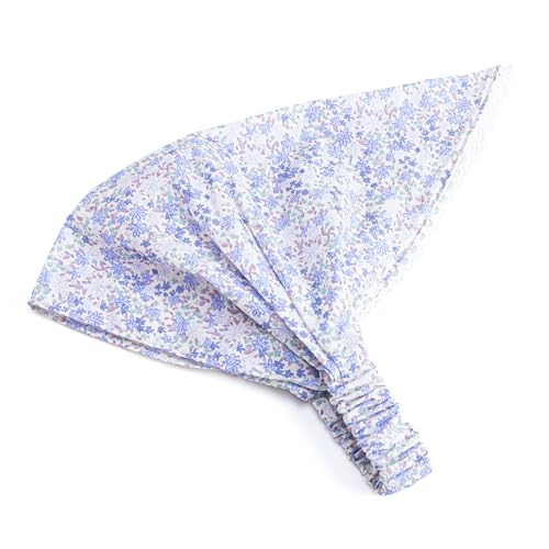 Girls Floral Bandana Scarf Headband- Kids Age 3-8, Cotton, Adjustable, Purple