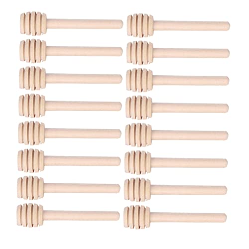 KICHOUSE Sticks Set 24pcs Wooden Honey Stirrer Large Groove for Honey Pot Syrup Stirring